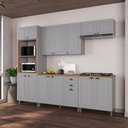Ver imagem 1 de Armário Cozinha Modulada Completa Americana 100% MDF 270cm Provence Multimóveis Crink-CPL008 Cinza