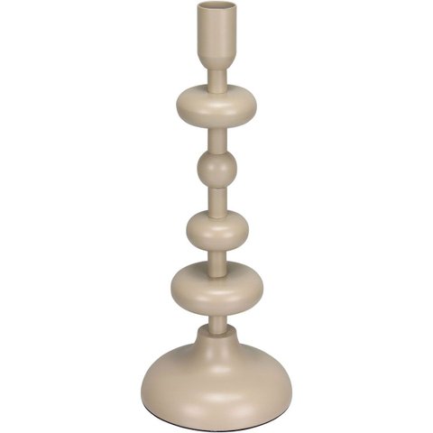 Castiçal Decorativo Porta Vela Home&co Metal 26x10x10cm Marfim