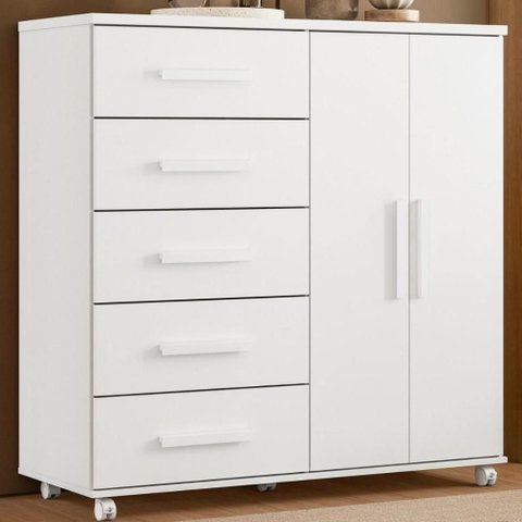 Cômoda Sapateira 2 Portas 5 Gavetas Multiuso
