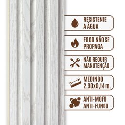 Painel Ripado Wpc Interno Wave Cor: Branco Kit 5 Un - 2,90m X 15cm, 0,43m² - 11