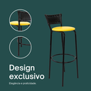 Ver imagem 4 de Kit 6 Cadeiras Alta 80cm para Balcão Ilha Bancada Área Gourmet Bar Piscina Banqueta Itagold