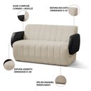 Ver imagem 3 de Sofá 3 Lugares Decorativo 148cm Túlio Sintético Pu e Bouclê K01 - D'rossi