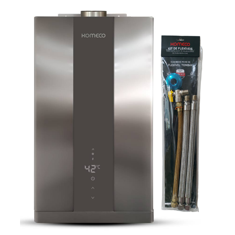 Aquecedor de Água a Gás Komeco Ko 36 Di Home Inox 36 Litros Digital Gás Gn com Kit