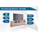 Ver imagem 2 de Rack Bancada C/ Painel P/ Tv até 70 Pol Moema/sotile 4 Portas e Pés 180x197cm Grafite/nature -