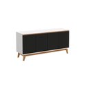 Ver imagem 2 de Aparador Kappesberg 4 Portas Branco/preto Fosco 156cm