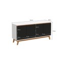 Ver imagem 3 de Aparador Kappesberg 4 Portas Branco/preto Fosco 156cm