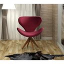 Ver imagem 3 de Poltrona Isis Base Giratória Madeira Estofada Suede Confortável Bordô 110 Bella Decor
