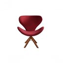 Ver imagem 1 de Poltrona Isis Base Giratória Madeira Estofada Suede Confortável Bordô 110 Bella Decor