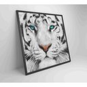 Ver imagem 2 de Quadro Decorativo Tigre Branco Medidas 80x80 Cm Tipo de Impressão Tecido Canvas