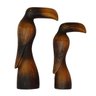 Escultura de Madeira Tucano Marrom 25cm - 3