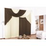 Cortina Luana Clássica Com Bando Decorativo Para Sala Ou Quarto - 1