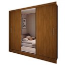 Ver imagem 3 de Guarda-roupa Casal Colie Slim 3 Portas com Espelho Cinamomo - Panorama Móveis