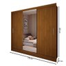 Guarda-roupa Casal Colie Slim 3 Portas com Espelho Cinamomo - Panorama Móveis - 4