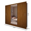 Ver imagem 4 de Guarda-roupa Casal Colie Slim 3 Portas com Espelho Cinamomo - Panorama Móveis