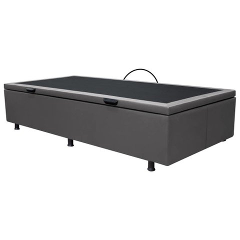 Base Box Baú para Cama Solteiro 88x188cm Liz S05 Corano Cinza - Mpozenato
