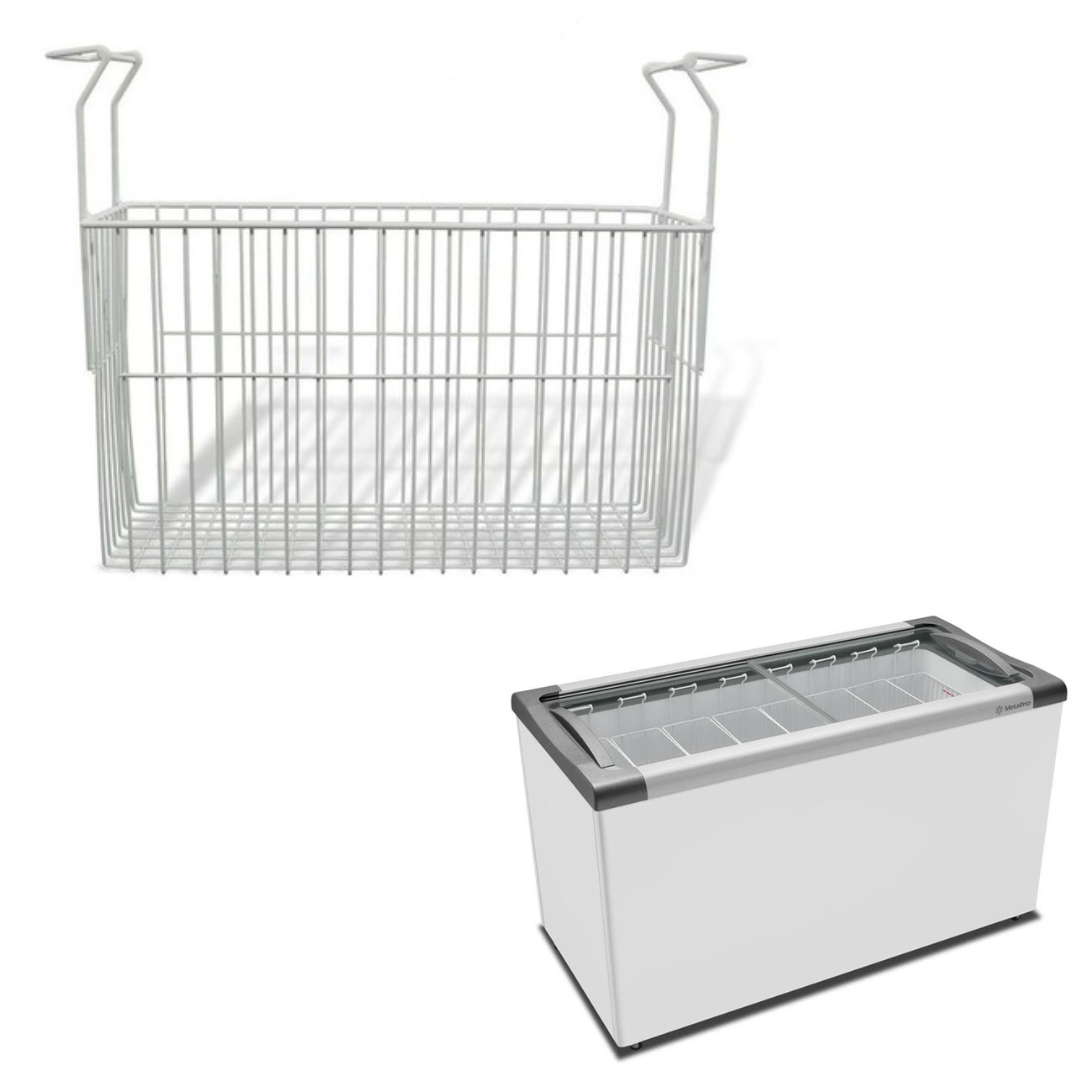 Cesto para Freezer Organizador Geladeiras Picolés Frutas Polpas Horizontal Universal