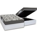Ver imagem 1 de Cama Box Baú Casal: Colchão Espuma Ortobom D33 / EP ISO 100 Ultra Firme + Base CRC Courano White(