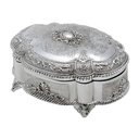 Ver imagem 2 de Porta Joias Organizador de Colar Anel Bijuteria Relógios Zamac Prateado - 9x20x16cm