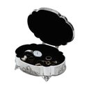 Ver imagem 4 de Porta Joias Organizador de Colar Anel Bijuteria Relógios Zamac Prateado - 9x20x16cm