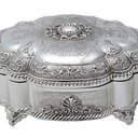 Ver imagem 3 de Porta Joias Organizador de Colar Anel Bijuteria Relógios Zamac Prateado - 9x20x16cm