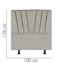 Ver imagem 3 de Cabeceira Estofada Bélgica 100cm Solteiro para Cama Colchão Box Quarto Linho Bege - Aurora Line