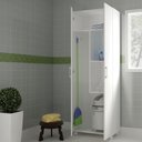 Ver imagem 4 de Armário Multiuso 2 Portas 3 Prateleiras Suporte para Vassoura 117-06a Brv Móveis Branco