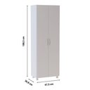 Ver imagem 3 de Armário Multiuso 2 Portas 3 Prateleiras Suporte para Vassoura 117-06a Brv Móveis Branco