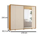 Ver imagem 4 de Guarda-roupa Casal Dalí Ripado com Escada 2 Portas 8 Gavetas 1 Porta C/ Espelho - 7 Decor Cinamomo e