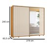 Guarda-roupa Casal Dalí Ripado com Escada 2 Portas 8 Gavetas 1 Porta C/ Espelho - 7 Decor Cinamomo e - 4