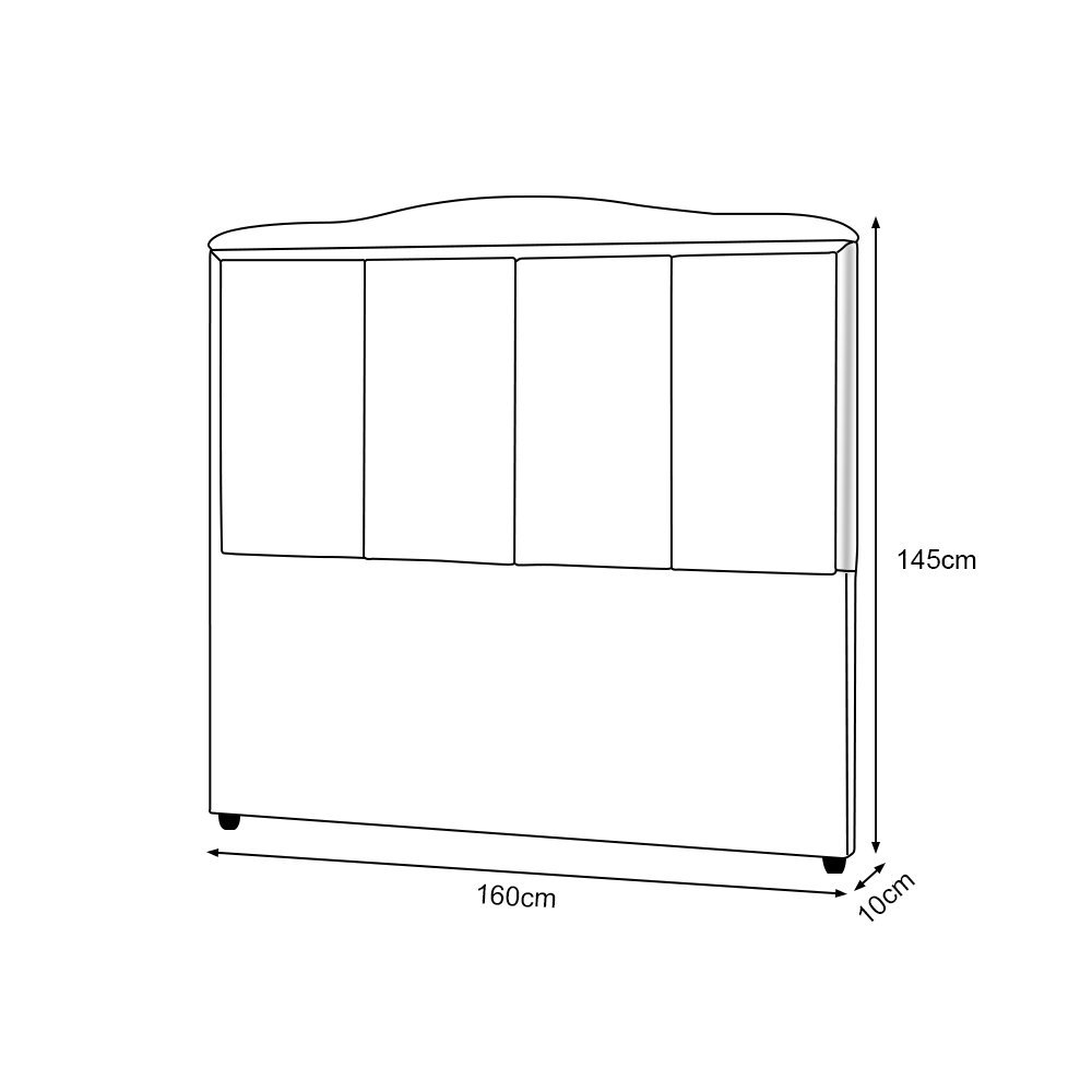 Cabeceira Queen Estofada Box Paris 160cm Linho Bege - 3