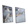 Kit Quadro Marmorizado Cinza Canvas sem Vidro - 1