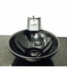 Kit com cuba louça redonda, válvula e torneira preta e sifão - 1