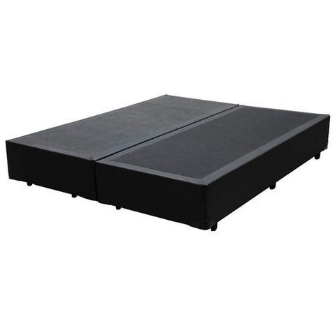 Base Box Queen Bipartido Sintético Preto 38x158x198