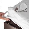 Protetor Capa Colchão Impermeável Com Elástico Cama de Solteiro 188 x 88cm 100% Poliéster Branco - 2