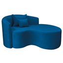 Ver imagem 2 de Recamier Curvo Orgânico 150cm 2 Lugares Lado Direito para Sala de Estar Linho Londres
