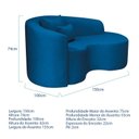 Ver imagem 3 de Recamier Curvo Orgânico 150cm 2 Lugares Lado Direito para Sala de Estar Linho Londres