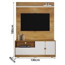 Ver imagem 3 de Home Theater Monza para TV 55" 130cm MDF-MDP com Gaveta Telescópica Off White Valdemóveis