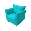 Ver imagem 3 de Kit Namoradeira + 1 Poltrona Decorativa Isis Suede Azul Tifany Pés Madeira Ms Decor