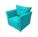 Ver imagem 3 de Kit Namoradeira + 1 Poltrona Decorativa Isis Suede Azul Tifany Pés Madeira Ms Decor