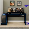 Mesa Escrivaninha Computador Gamer Artely com 1 Gaveta Preta e Azul - 1