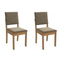 Ver imagem 1 de Cadeira Sala de Jantar Luna 2cad160 Madeirado Kit 2 Un Canela/suede Bege - Kappesberg