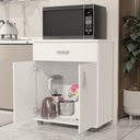 Ver imagem 2 de Armario de Cozinha Balcão Multiuso Organizador Mell Branco 2 Portas 1gaveta Aparador