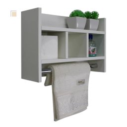 Toalheiro Hotel de Parede Porta Toalha Branco Master em Mdf - 1