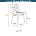 Ver imagem 6 de Kit 4 Cadeiras Haifa Lívia Fratini Revestido em Poliuretano Preto Base em Aço Preto