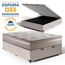 Ver imagem 3 de Cama Box Baú com Colchão de Espuma D33 Millenium One Face Bege até 120kg Casal 138cm + 2 Trav