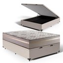 Ver imagem 2 de Cama Box Baú com Colchão de Espuma D33 Millenium One Face Bege até 120kg Casal 138cm + 2 Trav
