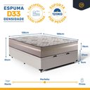 Ver imagem 4 de Cama Box Baú com Colchão de Espuma D33 Millenium One Face Bege até 120kg Casal 138cm + 2 Trav