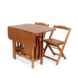 Conjunto Dobrável Prático Dobrável Mesa 4 Cadeiras Soft Mel Bar Cozinha - 4