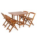 Ver imagem 3 de Conjunto Dobrável Prático Dobrável Mesa 4 Cadeiras Soft Mel Bar Cozinha