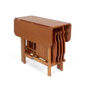 Conjunto Dobrável Prático Dobrável Mesa 4 Cadeiras Soft Mel Bar Cozinha